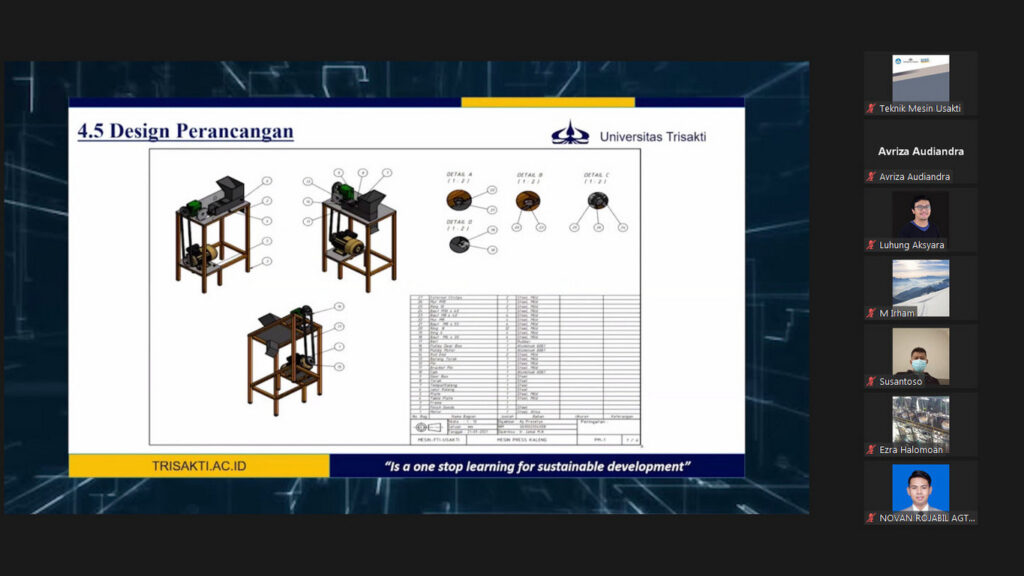 Pameran Virtual Perdana Produk Capstone Design - Teknik Mesin Ekstensi